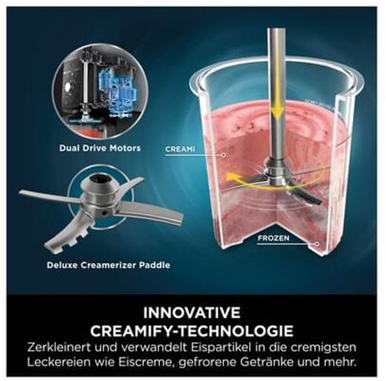 Ninja Creami Deluxe - Machine à glaces 10-en-1 - Pour glaces, milkshakes, slushies, smoothie bowls et bien plus encore - Foodi - NC501EU