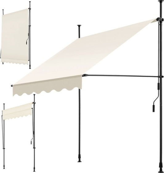 Store - tectake - Store à pinces - Réglable - Parasol balcon - 150 x 180 cm - beige - store - 404954