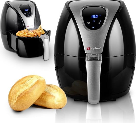 Alpina Friteuse à air chaud L - 2,4 litres - 80-200°C - Minuteur - 1500 Watt - Noir