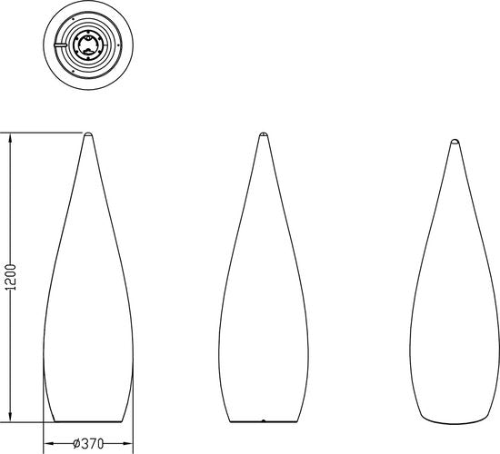 REALITY PALMAS - Lampadaire - Blanc - incl. 1x SMD 4.5W - Télécommande - Variateur intégré - Connexion USB - Changeur de couleurs RGBW - Rechargeable - Sans fil - Alimentation par batterie - Fonction mémoire via la télécommande - Eclairage extérieur - IP4