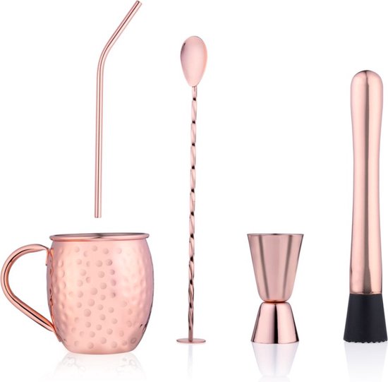 alpina Set à cocktail - 7 pièces - Acier inoxydable - Rose