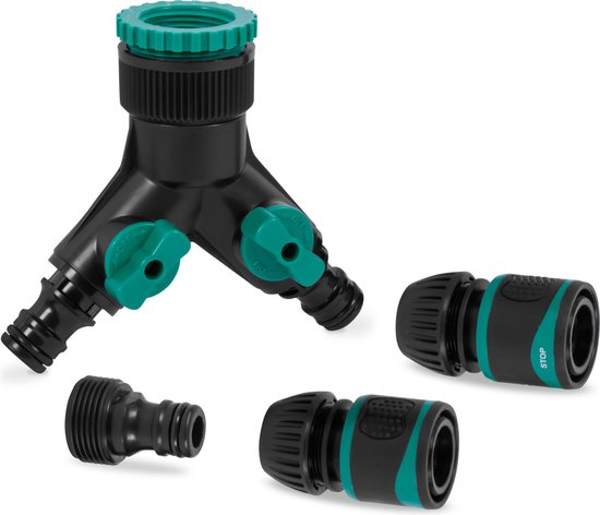 VONROC Ensemble de collecteurs d'eau à 2 voies - Double connexion de robinet - Inclus les raccords de tuyaux et l'adaptateur enfichable