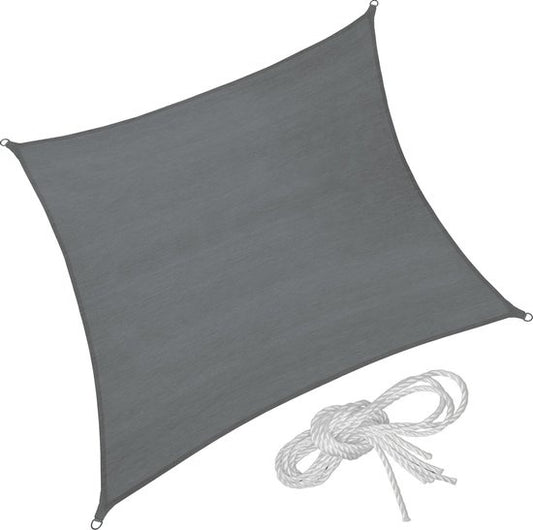 Tectake - Toile d'ombrage - Carré 2.4x4m - Polyéthylène - Gris