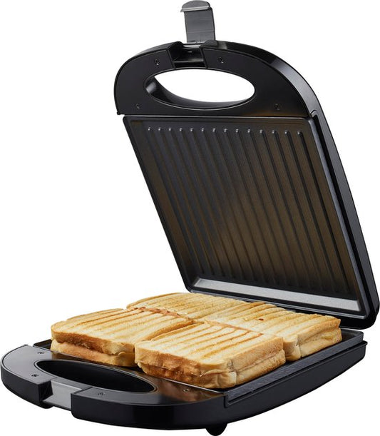 Tomado TGS4000B - Fer à repasser XXL pour sandwichs grillés - 4 sandwichs grillés - Grille-panini - Sans PFAS - 1200W - Noir