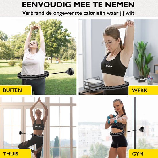 Zoluko Hula Hoop XXL - 130 cm de circonférence - livre électronique inclus - Hula Hoop - Hoop - Hula Hoop Fitness - Hula Hoop Fitness - Fitness Hoop - Hula Hoop lesté - Hula Hoop lesté - Hula Hoop avec poids - Hula Hoop Adultes - Hula Hoop Fitness - Body