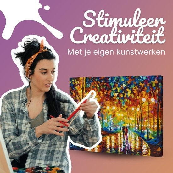 Rubye® Peinture par Numéros pour Adultes – Parc Romantique – Inclus Peinture et Pinceaux – Toile de Peinture sur Toile – Coloriage par Numéro – 40x50cm