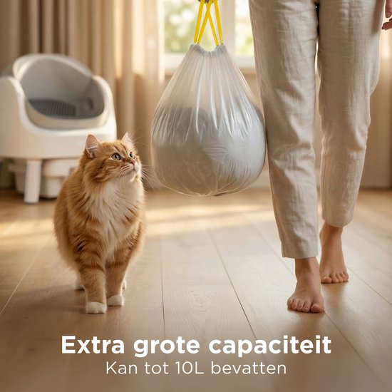Sacs pour bac à litière TrevoPet® – 60 sacs poubelle anti-fuites – Sacs à déchets adaptés aux bacs à litière autonettoyants – 3 rouleaux