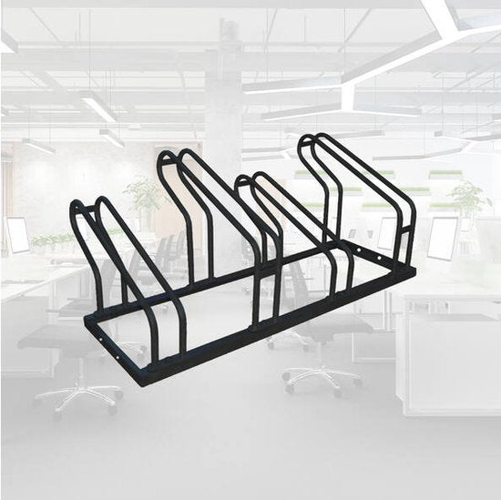 BRASQ Porte-vélos pour 4 vélos - Support pour vélos - Support pour vélos - Support pour vélos pour le sol Comprend le matériel de fixation - Noir