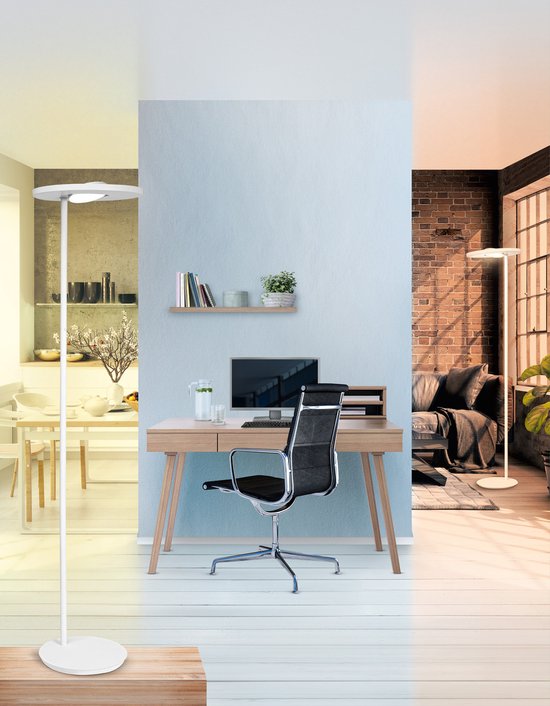 LEDVANCE SunHome Lampadaire de bureau - 36W, 180 cm - Dimmable Tunable White 2200-5000K - Wifi & Smart Home - Silver