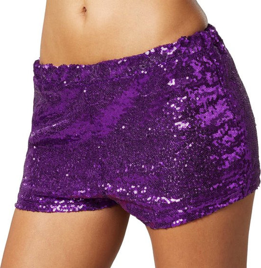 Dressforfun Short à paillettes lilas M - déguisement costume halloween déguisement soirée carnaval déguisement carnaval robe de soirée - 303922