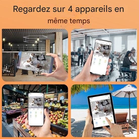 Caméra de surveillance pour animaux 360° ProTrue, 1080P avec application, Blanc