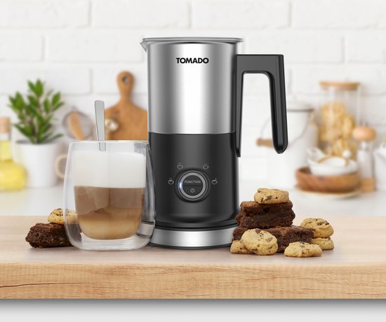Tomado TMF2401S - Mousseur à lait électrique - Moussage à chaud et à froid - Chauffage - Cappuccino - Sans PFAS - Acier inoxydable