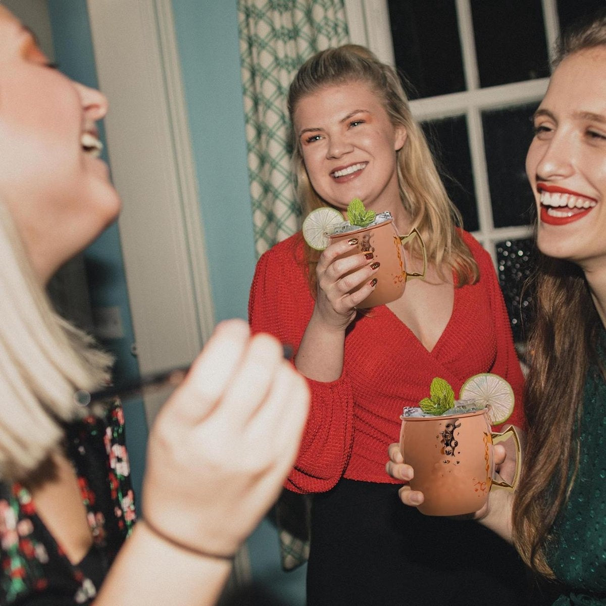 KitchenBrothers Moscow Mule Cups - Verres à cocktail avec pailles - 4 pièces - cuivré - 500ML