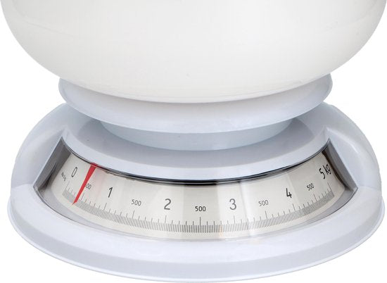 alpina Kitchen Scales with Bowl - Balance analogique - jusqu'à 5 kg - Blanc
