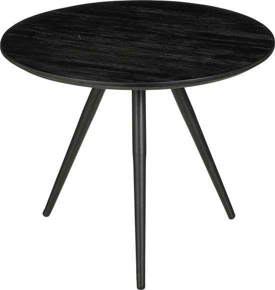 Mica Decorations Table d'appoint Jailey - Lot de 2 - H49 x Ø50 cm - Bois recyclé - Noir