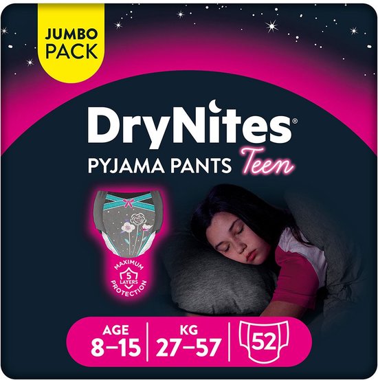 Culottes de protection Drynites - filles - 8 à 15 ans - 13 pièces