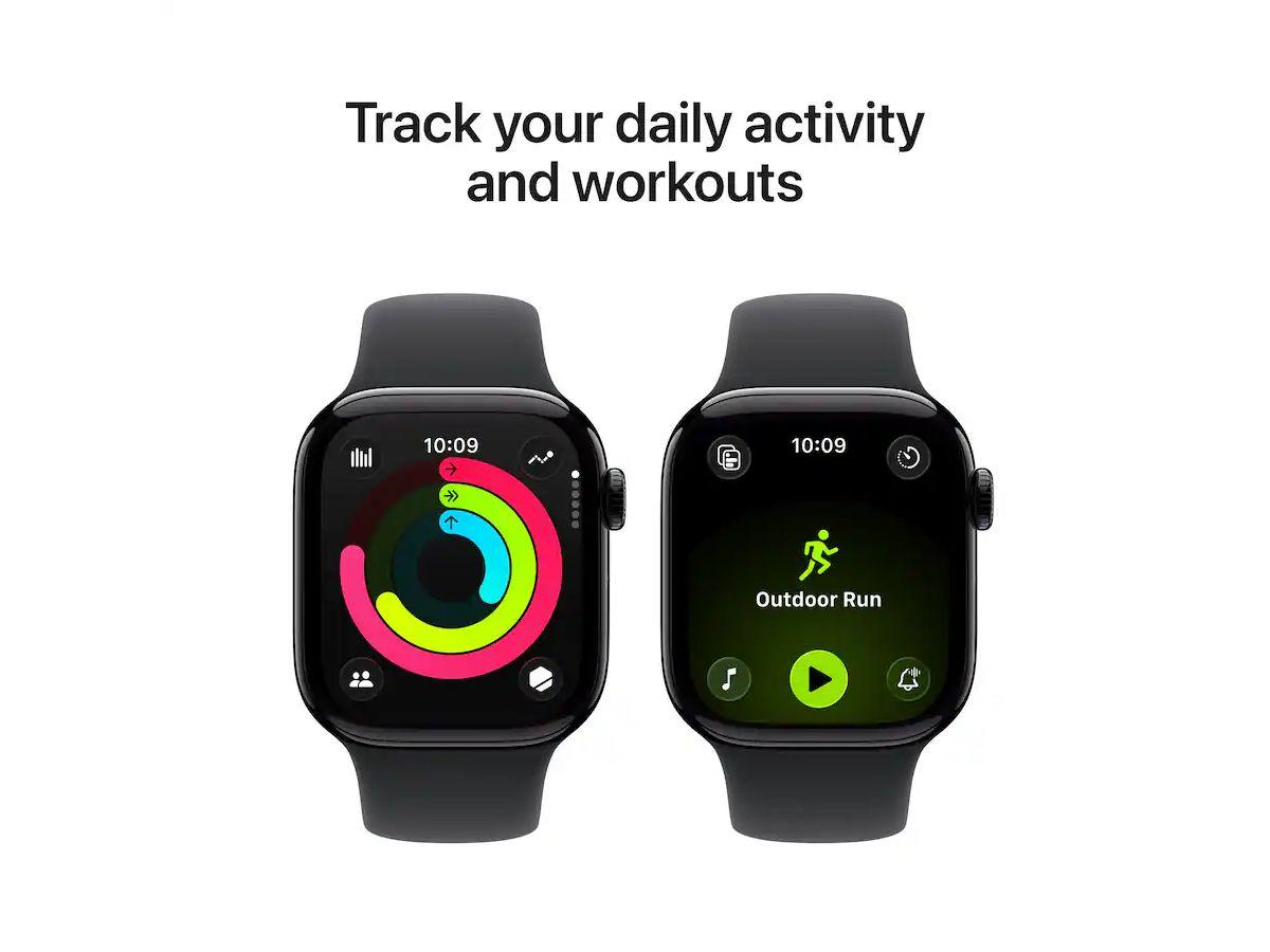 Apple Watch Series 11 GPS - 42 mm - Aluminium noir de jais - S/M