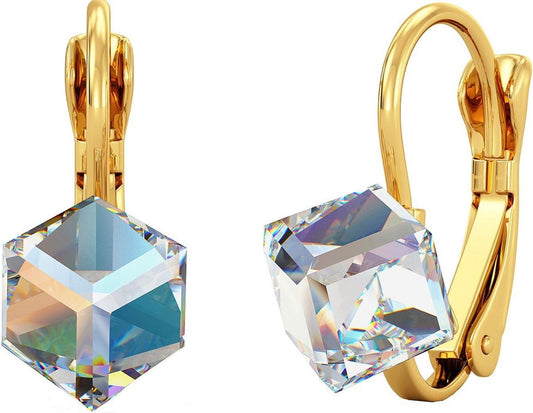 Boucles d'oreilles Yolora pour femmes - avec cristaux Kalpa Camaka - Plaquées or jaune 18 carats