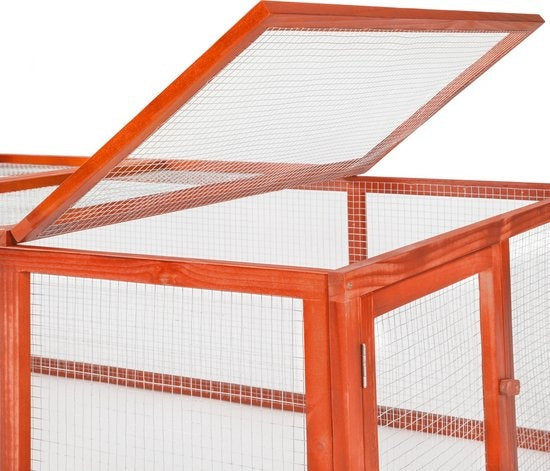 clapier à lapin tectake marron - 404403