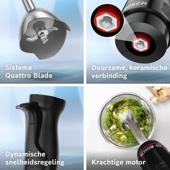 Bosch Série 4 MSM4B620 - Mixeur plongeant ErgoMaster - 1 000 W - Noir