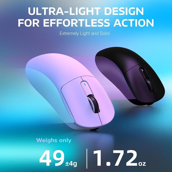 ATTACK SHARK X3 Wireless Gaming Mouse - Filaire/2.4G/BT5.4 - Léger 49G - PAW3395 - 26000DPI - Blanc