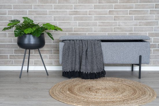 Banc Watford avec rangement gris clair, noir