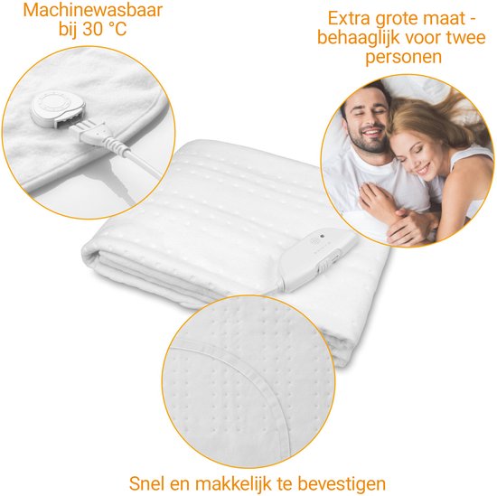 medisana HU 676 - Couverture chauffante king size, format XL, 2 places, 4 niveaux de température