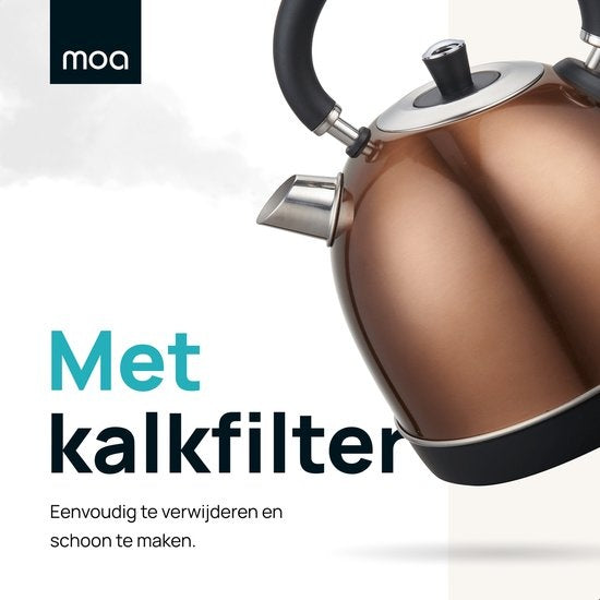 MOA Retro Kettle Copper 1.8 litres - Électrique - acier inoxydable - EK3TC