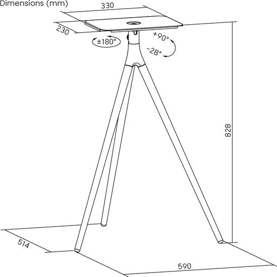 VDD - trépied pour vidéoprojecteur - support pour vidéoprojecteur - socle pour vidéoprojecteur - pieds en bois