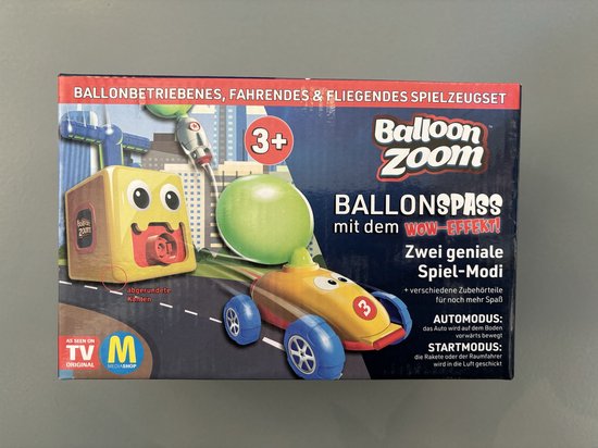 Mediashop Balloon Zoom - Jouet « voiture ballon » pour les enfants à partir de 3 ans - avec modes « voiture » et « fusée » - brille dans le noir