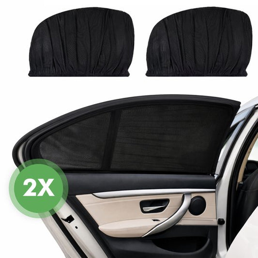 Travelhawk Sunshade Car Baby - 2 Pieces - Pare-soleil voiture - Protection UV pour bébé et enfant - Pare-soleil vitres latérales - Noir