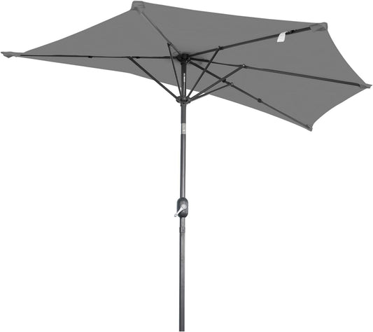 Angel Living Parasol de balcon - Semi-circulaire - 245 x 120 cm - Gris