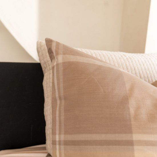 Housse de couette Kayori Mondo en Tencel - 140 x 200-220 + 1 taie d'oreiller - Lit simple - Douce et rafraîchissante - Sable