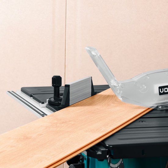 VONROC Table de sciage 2000W - Ø250mm - Grande surface de travail - Angle de sciage réglable de 0° à 45° - Avec technologie soft-start - Lame de scie 60T et support inclus