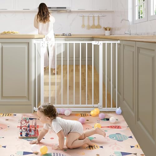 Barrière de sécurité Woltu pour escaliers et portes - blanche - 75-97 cm réglable
