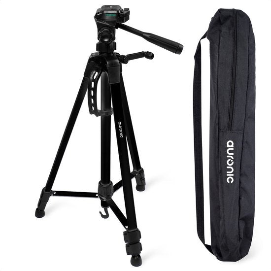 Auronic Tripod - Appareil photo ou téléphone - Trépied avec support pour smartphone - Noir