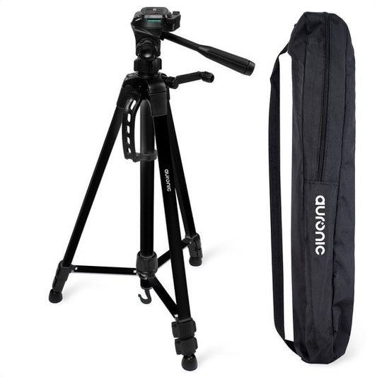 Auronic Tripod - Appareil photo ou téléphone - Trépied avec support pour smartphone - Noir