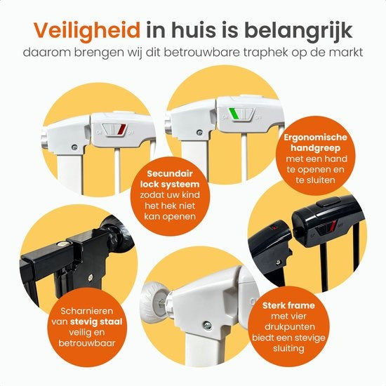 Goliving Barrière d'escalier - Fixation par pince sans perçage, rallonge incluse - extensible - 78-93 x 6 x 85 cm - Noir