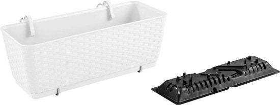 Pot de fleurs suspendu avec crochets Ratolla balcon blanc