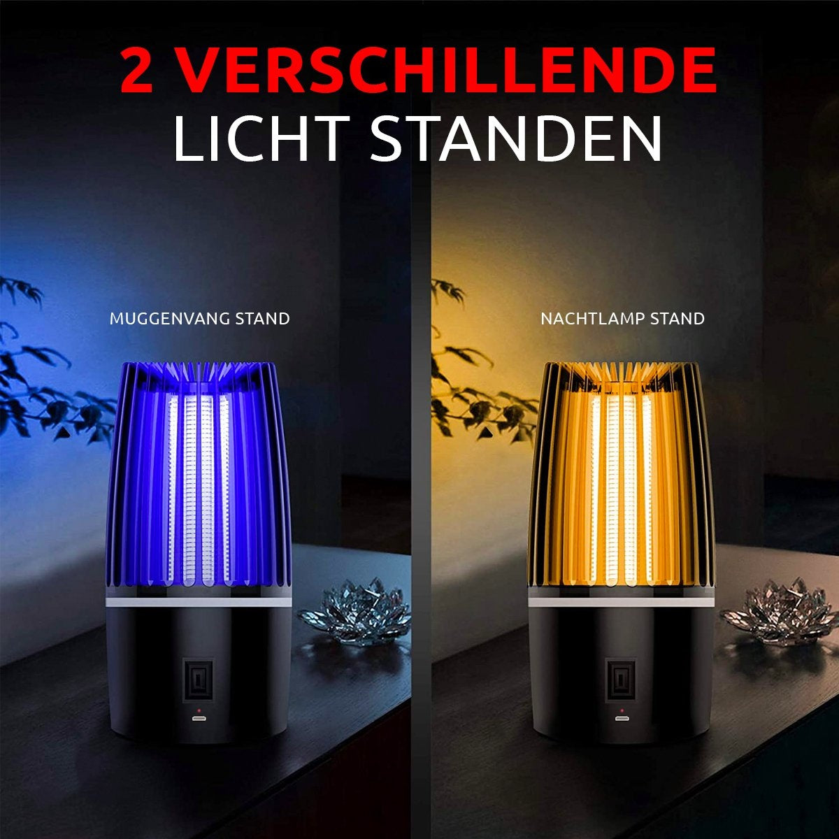 Lampe anti-moustique professionnelle AyeSense 2 en 1 - Sans fil et rechargeable - Batterie intégrée 4000mAh - Attrape-moustiques - Lampe anti-insectes - Lampe anti-moustiques UV