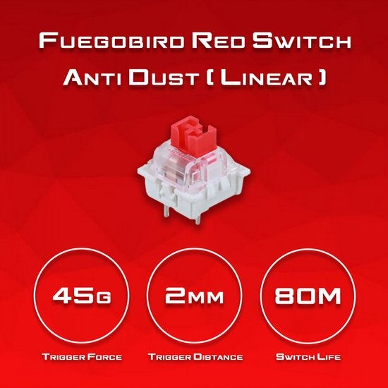 Fuegobird K3MAX Mechanical Gaming Keyboard - 100keys - Gasket Mod - Red Switch - QWERTY - Mechanical RGB Backlight Keyboard - Lemon