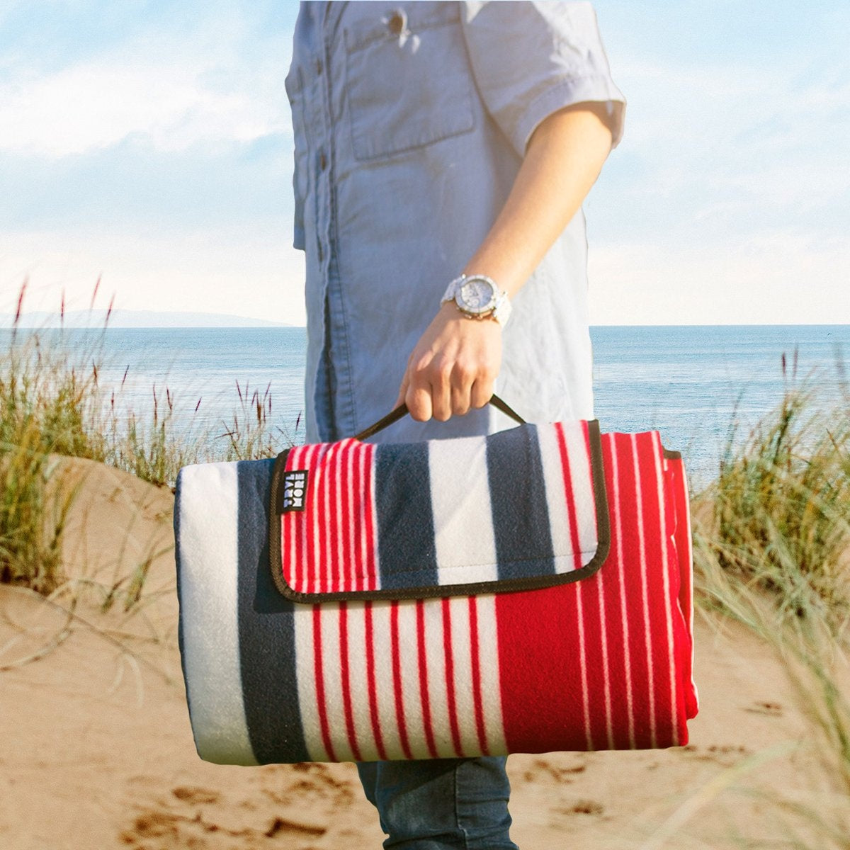 TRVLMORE Tapis de pique-nique pliable XXL - Imperméable - rembourré - 200x200 cm