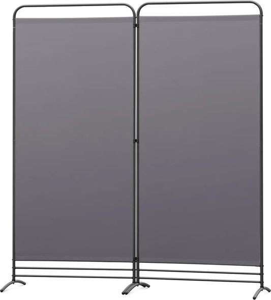 Paravent Angel Living - 2 panneaux - 162 x 180 cm - Pliable - Gris