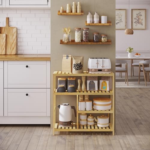 Woltu Shoe Rack 4 Layers - Bamboo Natural - 68 x 26 x 68.5 cm