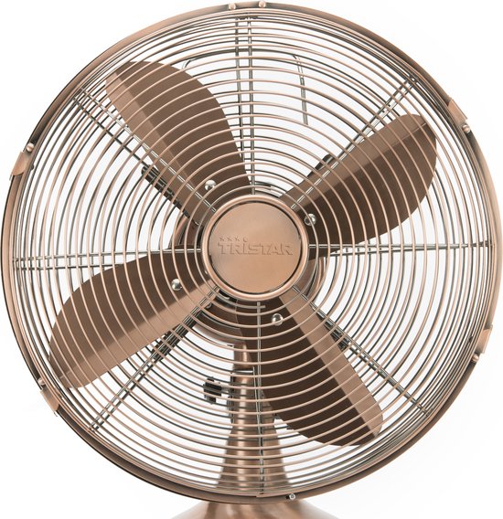 Tristar VE-5970 - Ventilateur de table rétro - Ø30 cm - Finition cuivre - 3 niveaux de vitesse