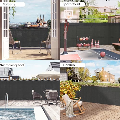Woltu Privacy Cloth for Garden Fence 1.5 x 15 m - Anthracite - Résistant aux intempéries et aux UV