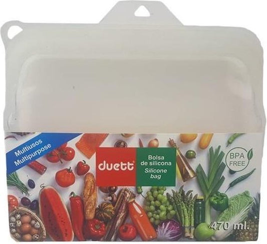 Sachet de conservation en silicone Duett - 470 ml - Écologique