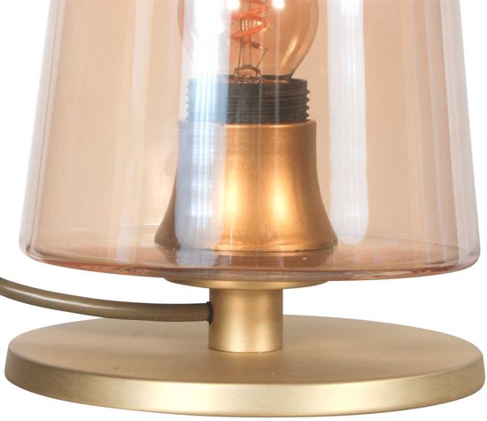 Lampe de table Ancilla 3103ME en laiton, douille E27, allumage/extinction par effleurement - Design classique de Steinhauer - Fabriquée en métal, verre et composants électroniques - Cordon de 180 cm - Pour usage intérieur