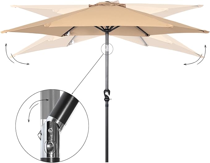 Angel Living Parasol Ø250 cm - Inclinable - Beige