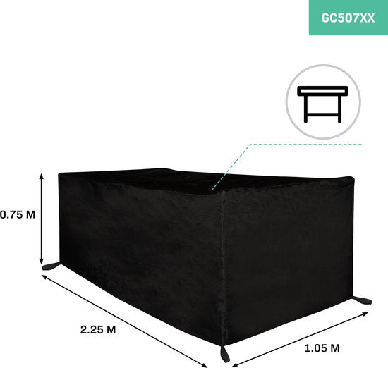 VONROC Premium garden table cover - 225x105x75cm - Housse de protection pour table de jardin